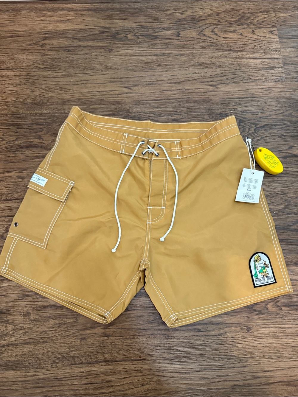 Katin Men's Golden Mustard Board Shorts with Patch